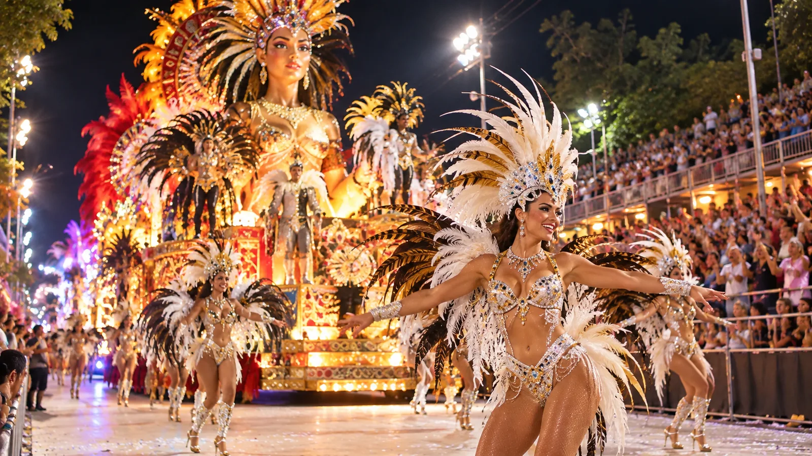 Carnaval de Gualeguaychú con comparsa y desfile nocturno